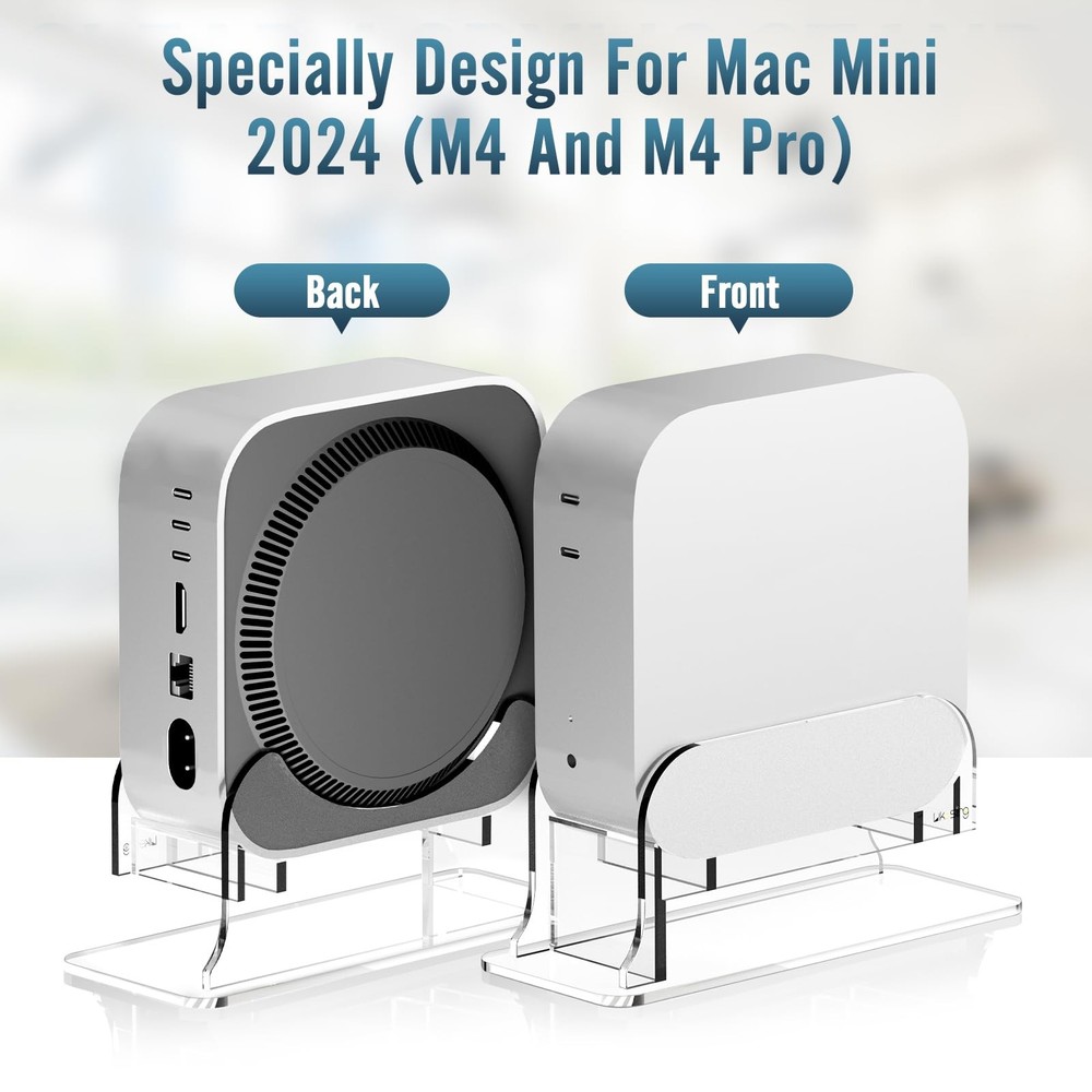 Clear Acrylic Vertical Desktop Stand for Mac mini M4/M4 Pro 2024, Mac mini M4...