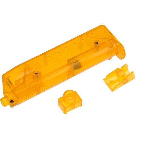 Airsoft BB Speed Loader Orange 100 BB's With 2 Loading Adapters Lancer C19R