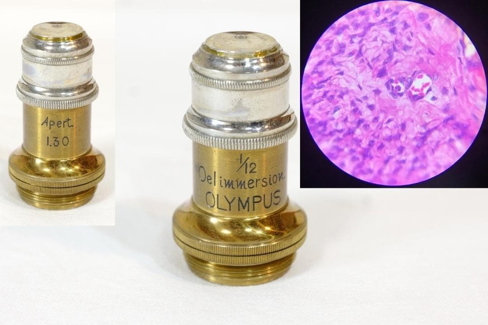 Antique Microscope Olympus “Mizuho” Microscope Height: approx. 28 cm