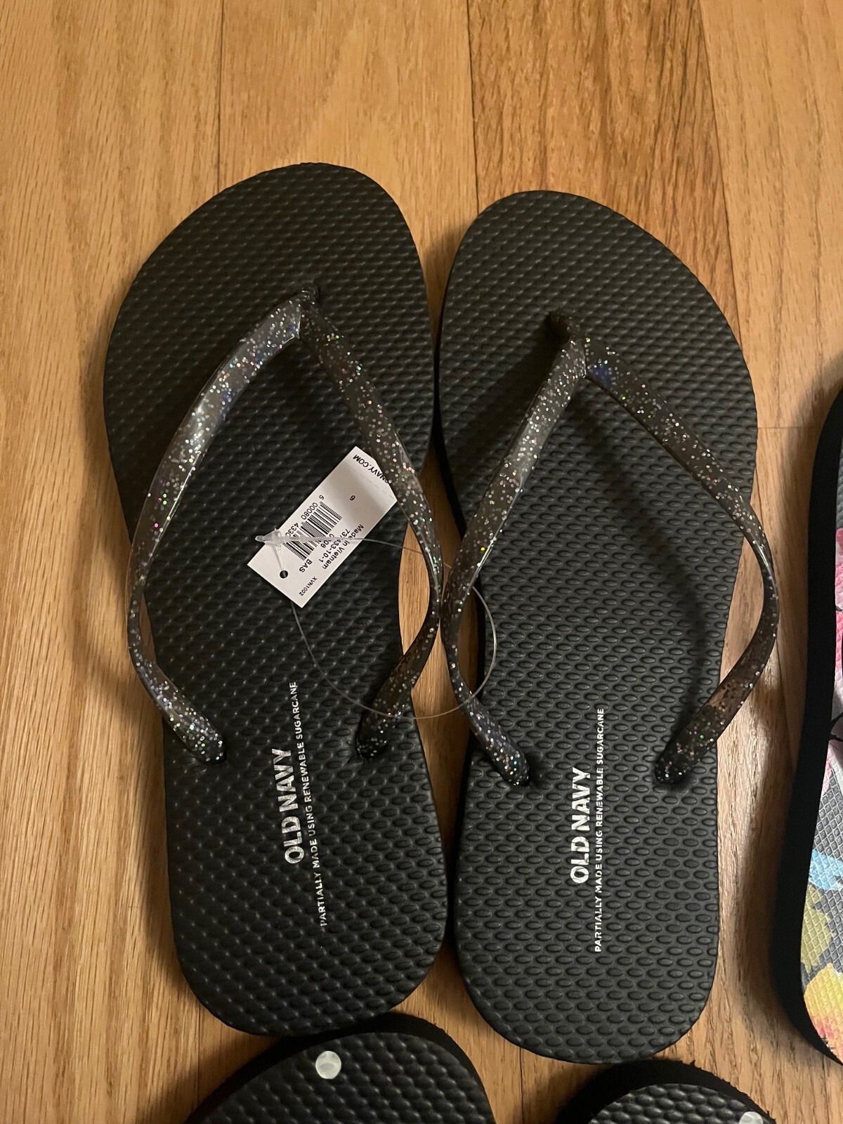 Old Navy Women’s Flip Flops B&W, Stripe, Polka Dot, Palm, Glitter, Sz 6-11