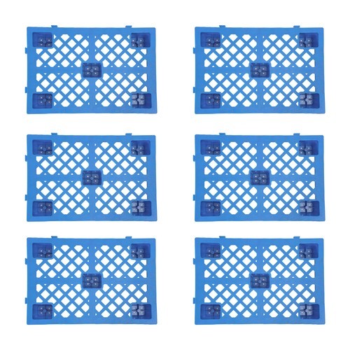 6 Pcs Interlocking Plastic Pallets for Efficient Warehouse Storage