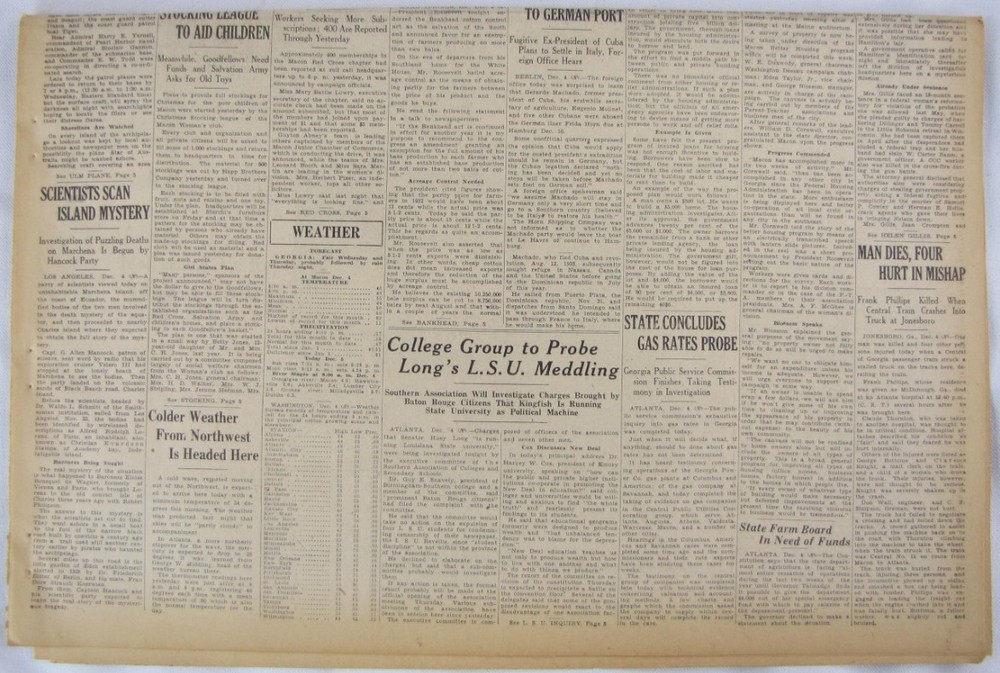 Vintage 1934 Pilot Charles Ulm Missing Flight Newspaper