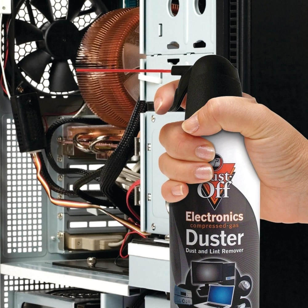 Compressed Air Duster Electronics 10oz 2 Pack Dust-Off Cleaner w/ Sponge