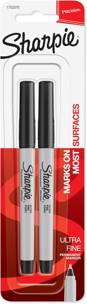 Sharpie Ultra Fine Point Permanent Markers, Black, 2-Pack