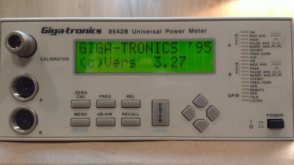 Giga-tronics 8542B Universal Power Meter, with Option 1, Version 3.27