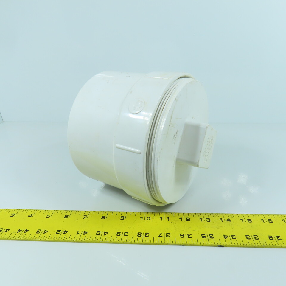 6" Slip PVC Cleanout Adapter With Threaded Plug