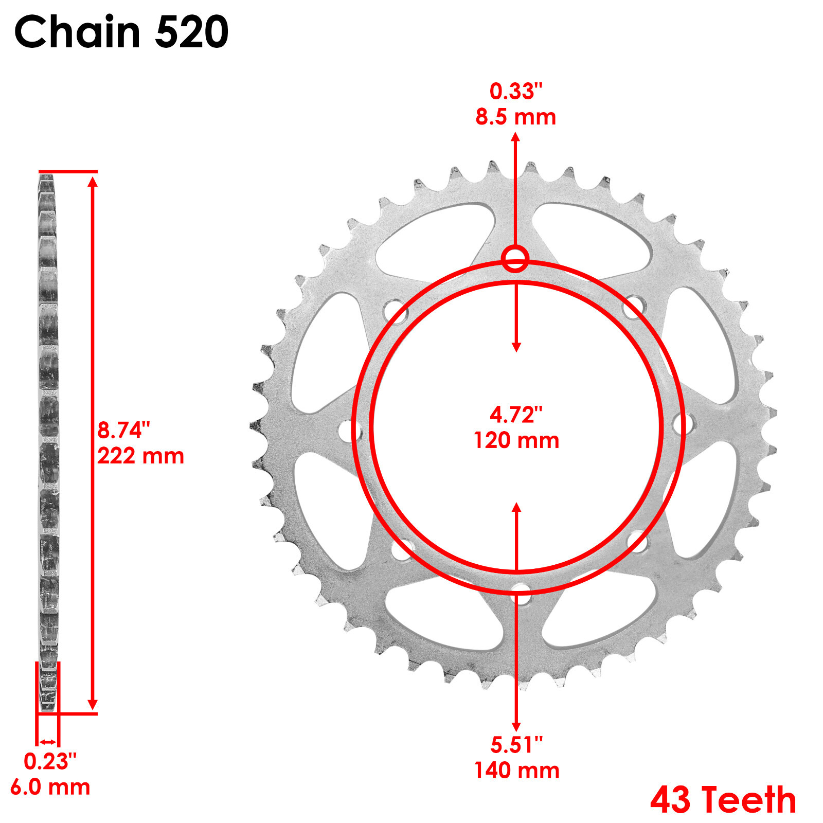 Gold O-Ring Drive Chain & Sprocket Kit for Kawasaki KLR650 Kl650A Kl650E 90-16