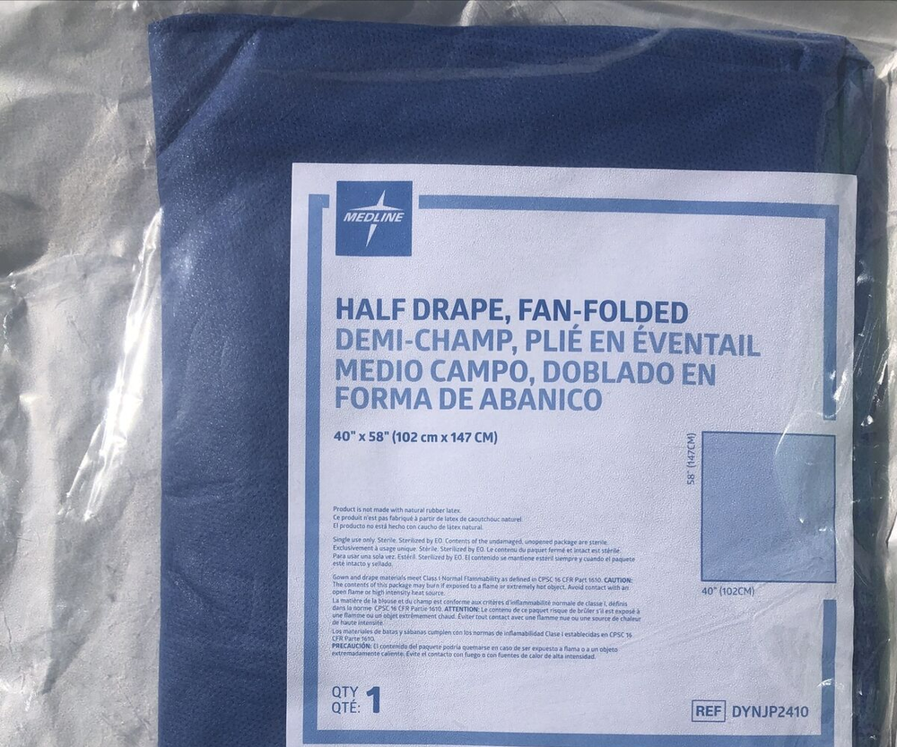 ONE PK HALF Drape Fan-Folded SIZE (40" x 58”)