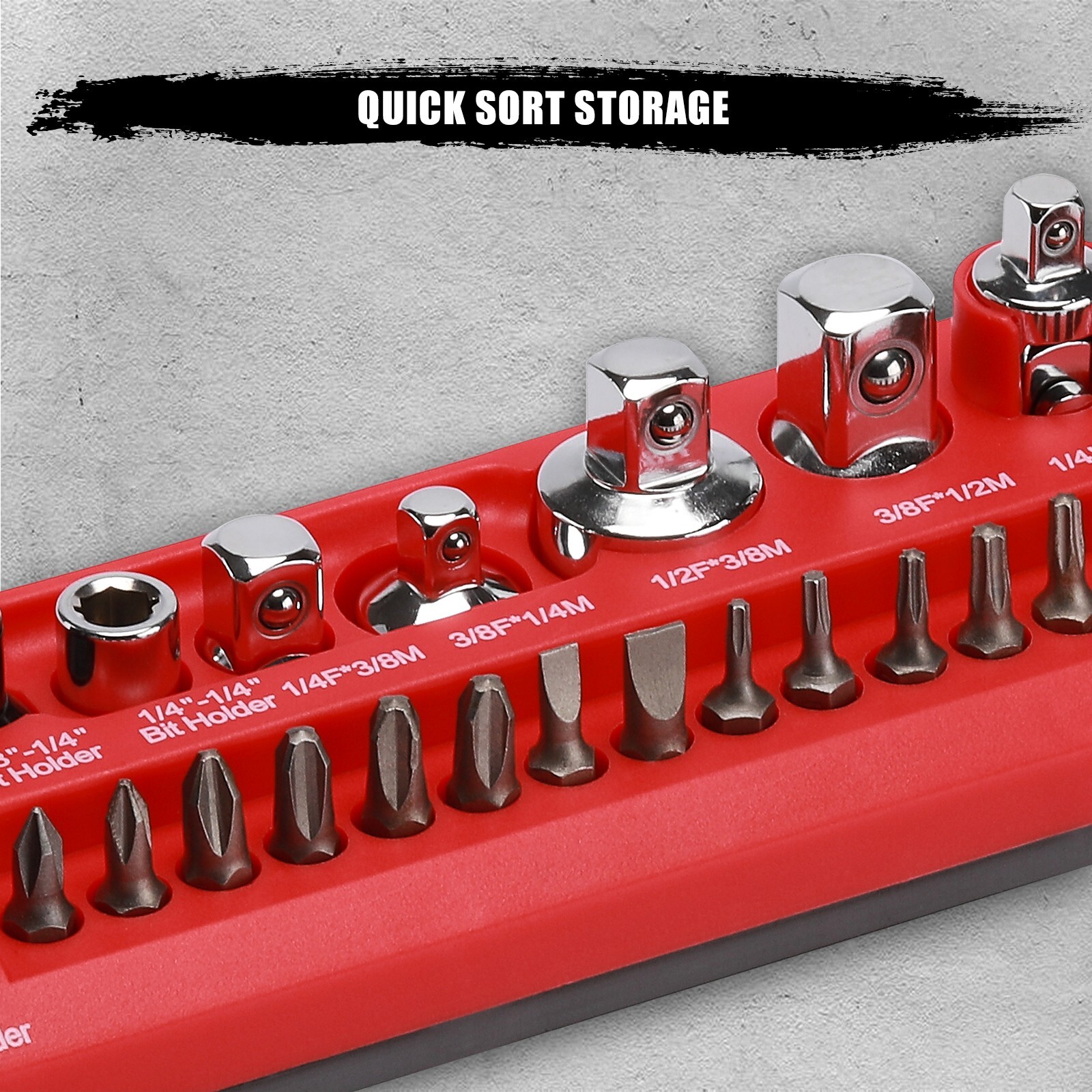 35-Piece Magnetic Socket Accessory Holder, Tool Organizer Tray, Bit Holder