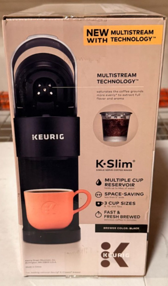KEURIG K SLIM SINGLE SERVE COFFEE MAKER MULTISTREAM TECHNOLOGY MODEL BLACK