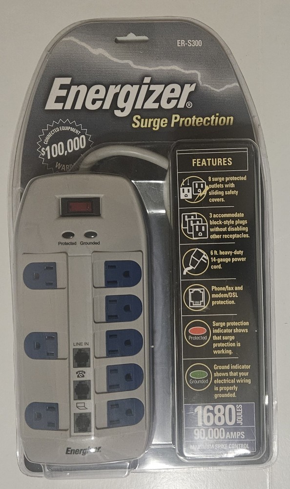 Energizer 8 outlet smart series surge protector NEW