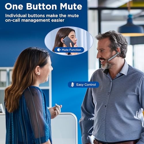 Bluetooth Headset V5.3, Wireless Bluetooth Earpiece with 600mAh Charging Case,