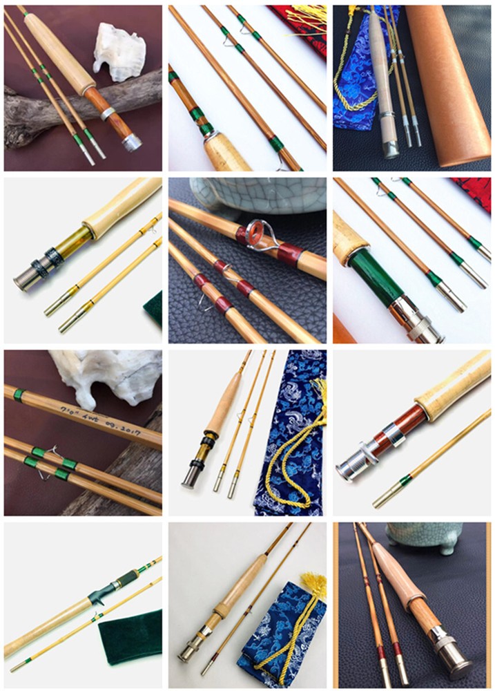 ZHUSRODS Flame Bamboo Spinning~Casting Rod Blank 1.3~2.4 m / 2 Sections