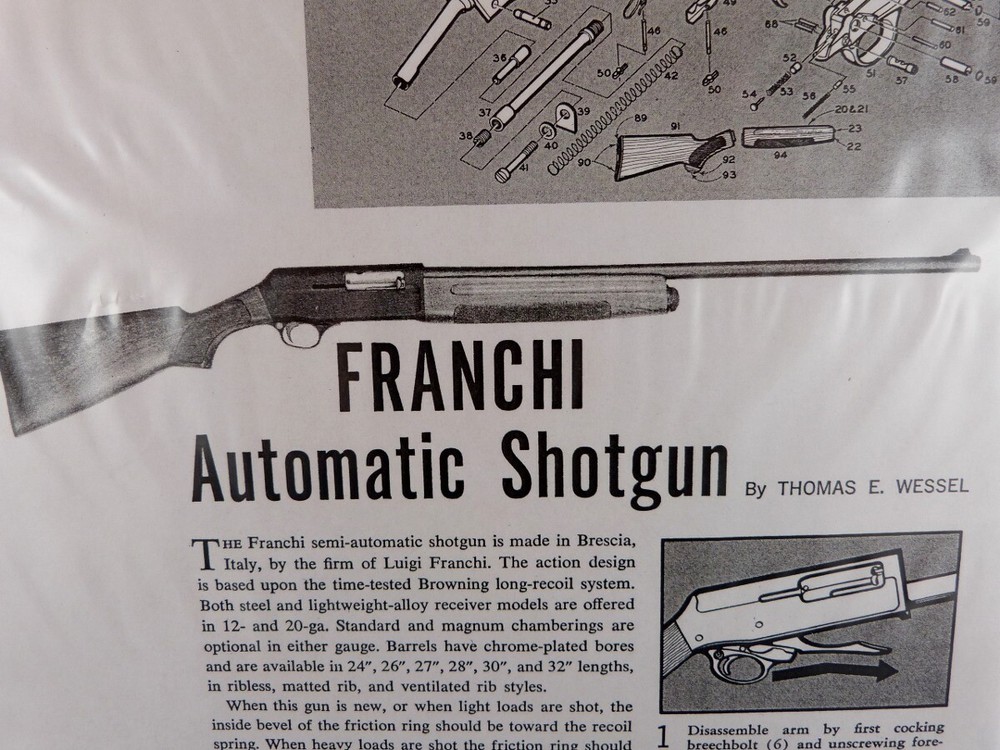 FRANCHI AUTOMATIC SHOTGUN BREAK DOWN INSTRUCTION KIT