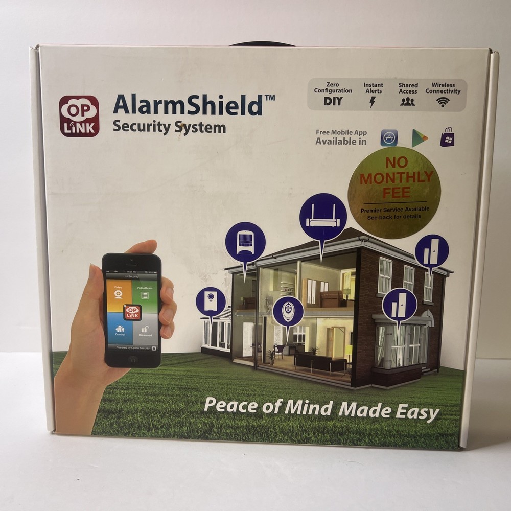 Oplink Alarm Shield Security System No Monthly Fee Mobile App
