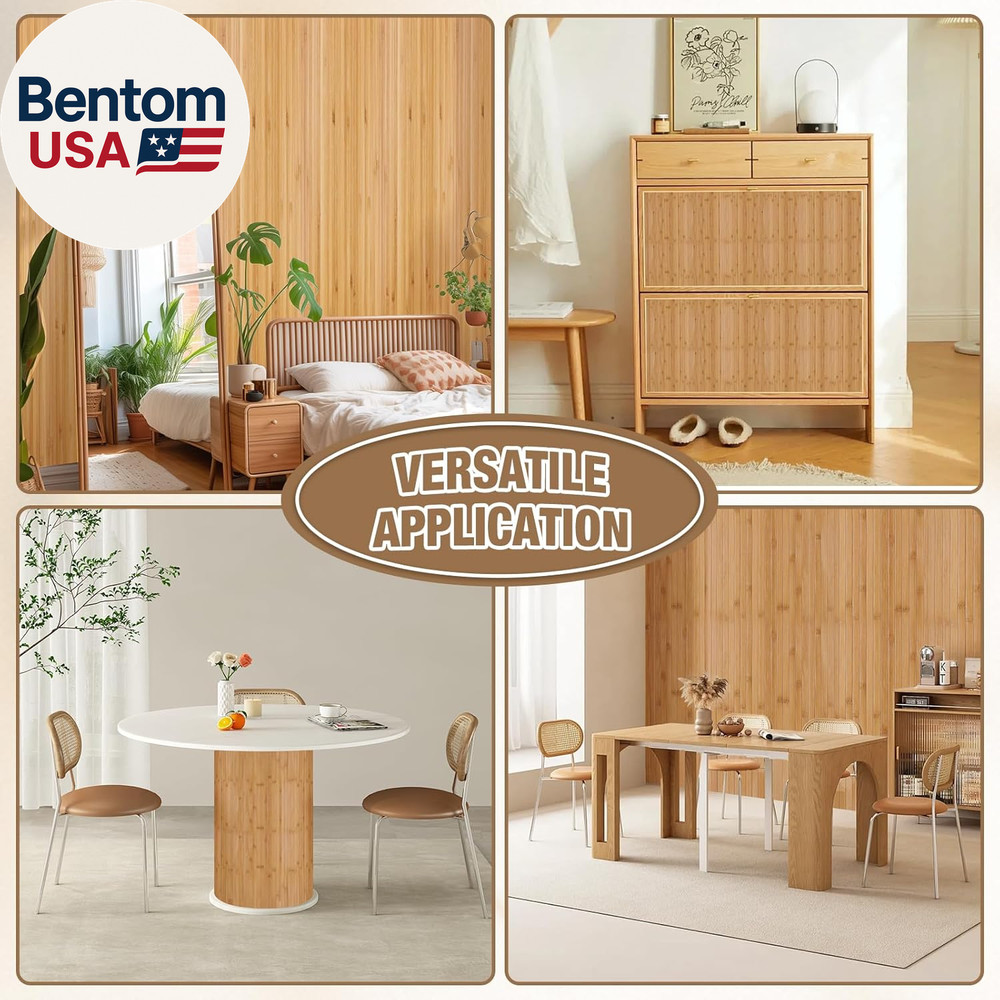 Natural Bamboo Wall Panel for Interior Wall Decor, Pole Wrap Wainscoting Interio