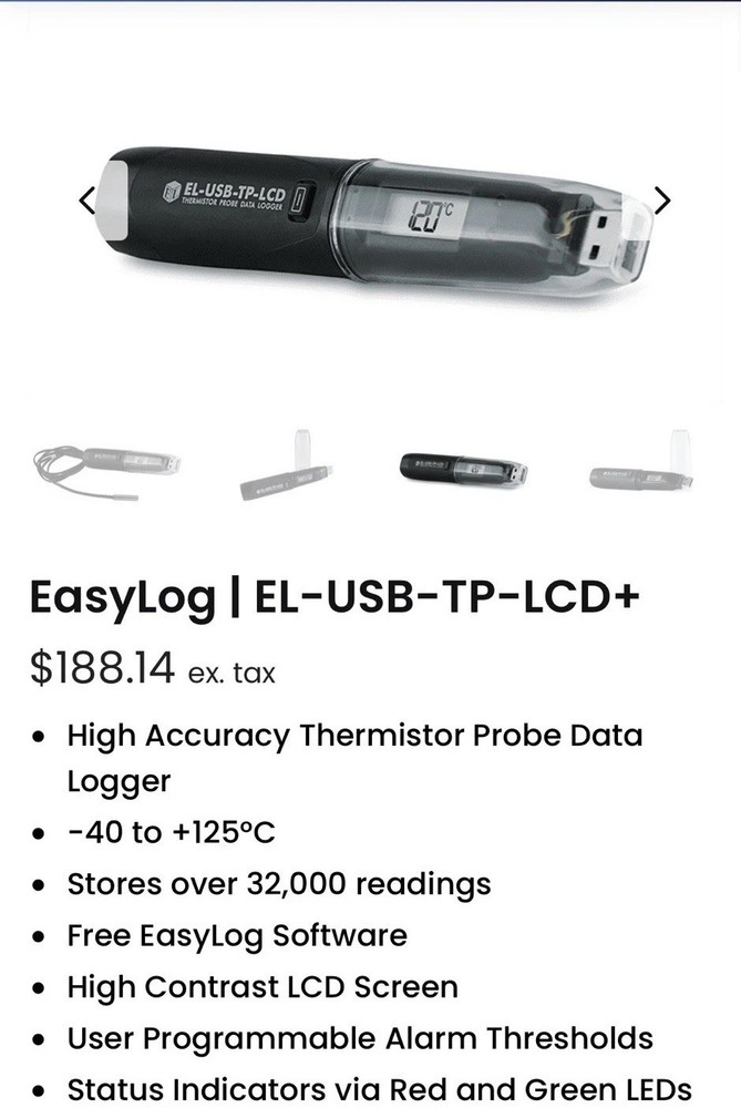 Lascar Electronics EL-USB-2-LCD Temp. Data Logger w/LCD Screen & Probe. NIB