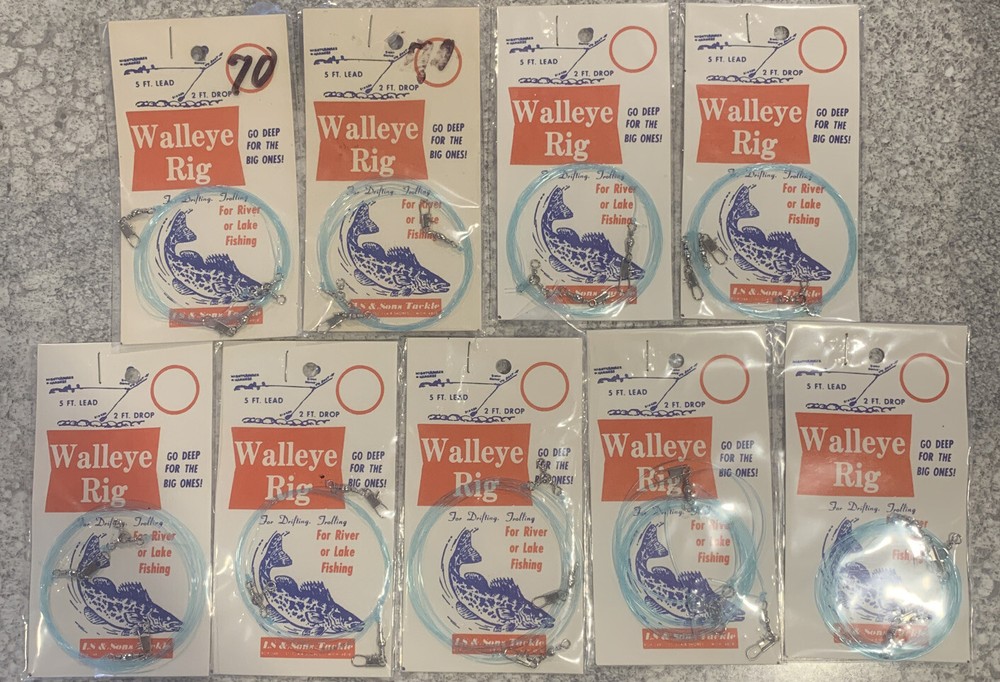 9 Packs Vintage Walleye Rigs