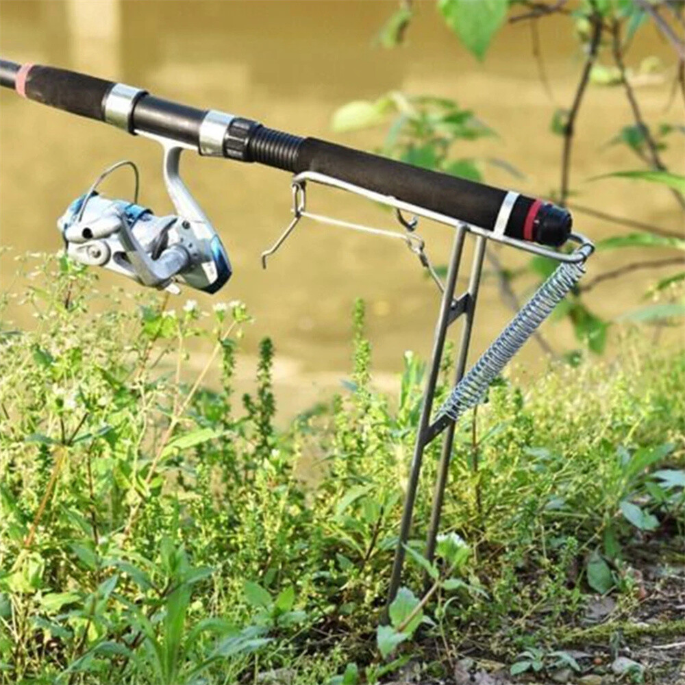Fishing Rod Pole Holder Insert Ground Metal Stand Support Bracket Durable