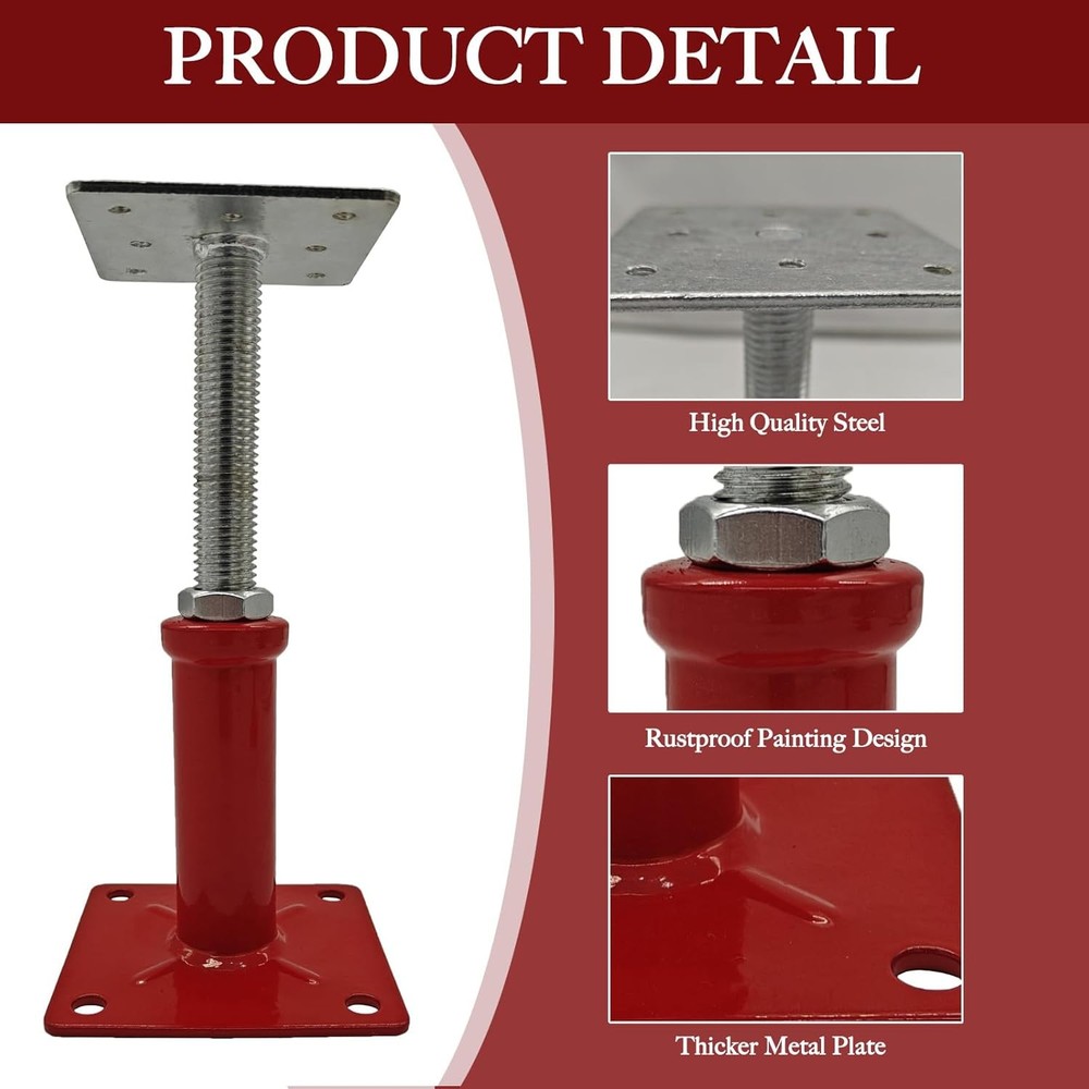 Adjustable Support Beam Jack Post, 5 to 8.5 Inch, 8-Pack for Leveling