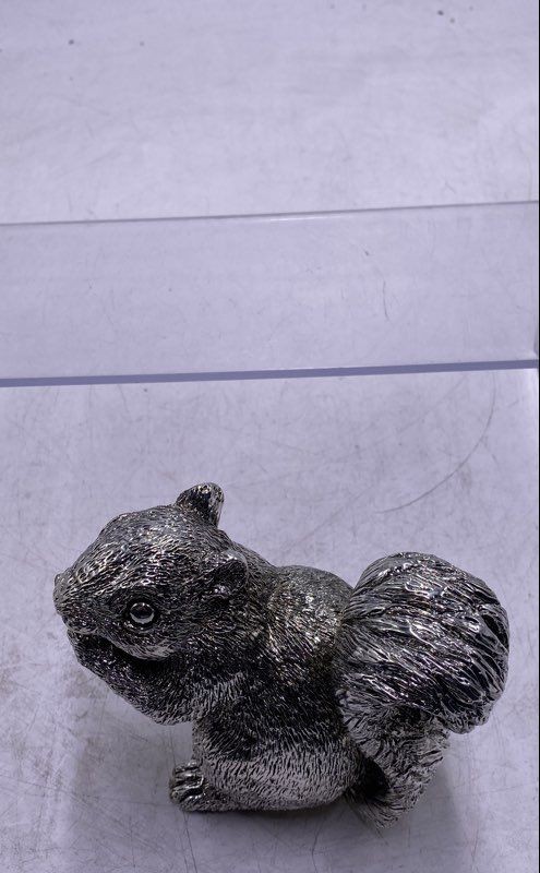 Lillian Vernon Silver Plated Home Decorative Collectible Squirrel Figurine