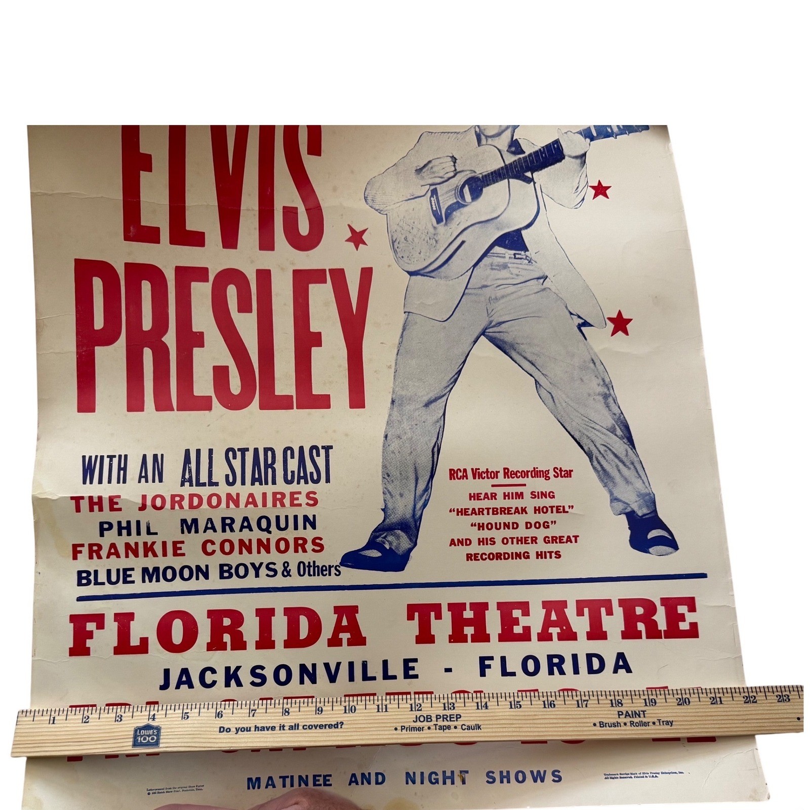 Vintage Elvis Presley Hatch Show Print Poster 1985 Letterpress Florida Theatre