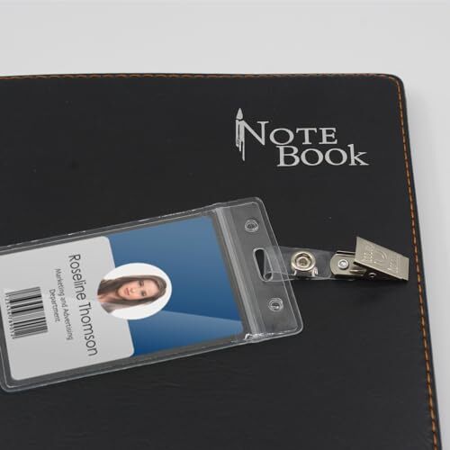 100 pcs metal badge clips with clear pvc straps for id cards name tag work