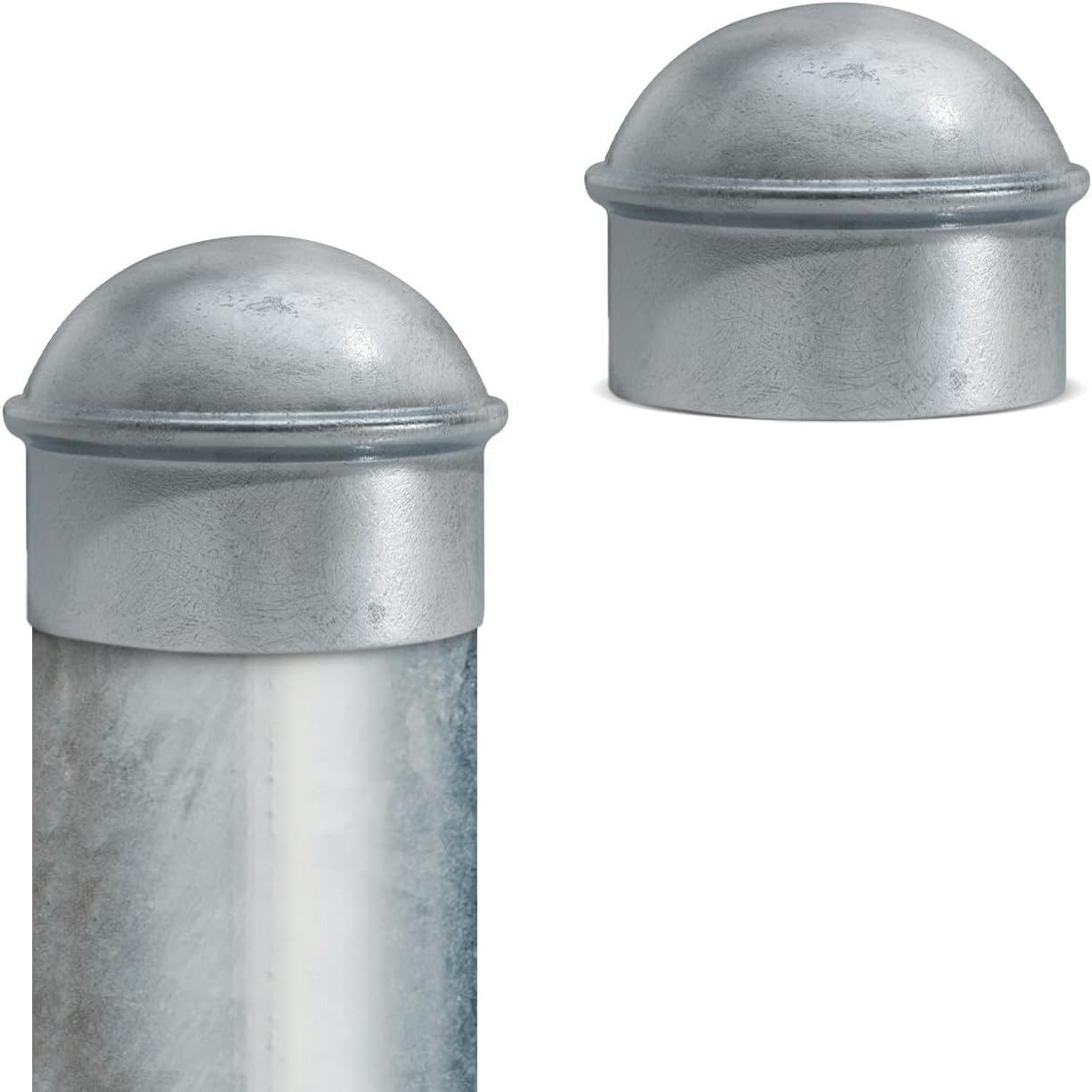 1-3/8" Fence Post Caps, Chain Link Post Caps, Galvanized Steel, for 1-3/8" OD Pi