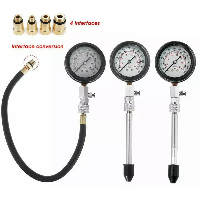 Cylinder Leak Down Tester Petrol Engine Compression Leakage Detector Tool Kit US