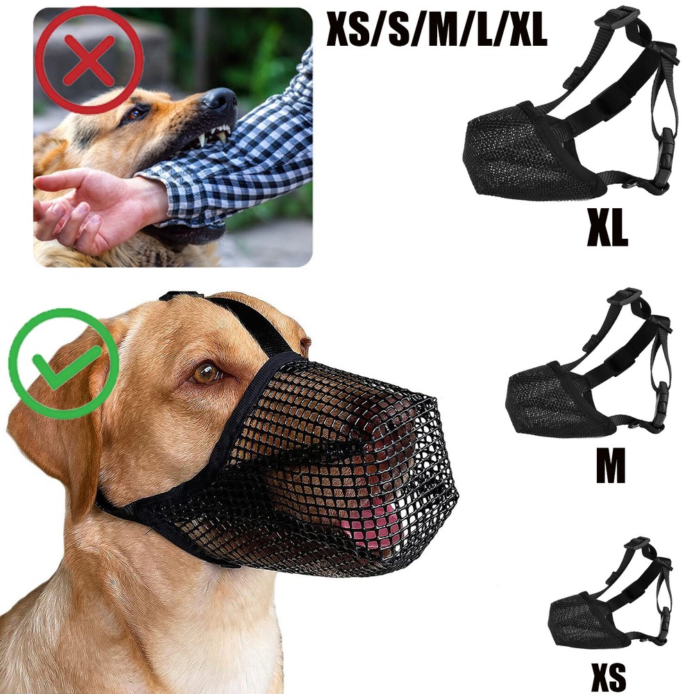 Pet Dog Nylon Muzzle Breathable Adjustable Anti-Biting Chewing Licking Ventilate