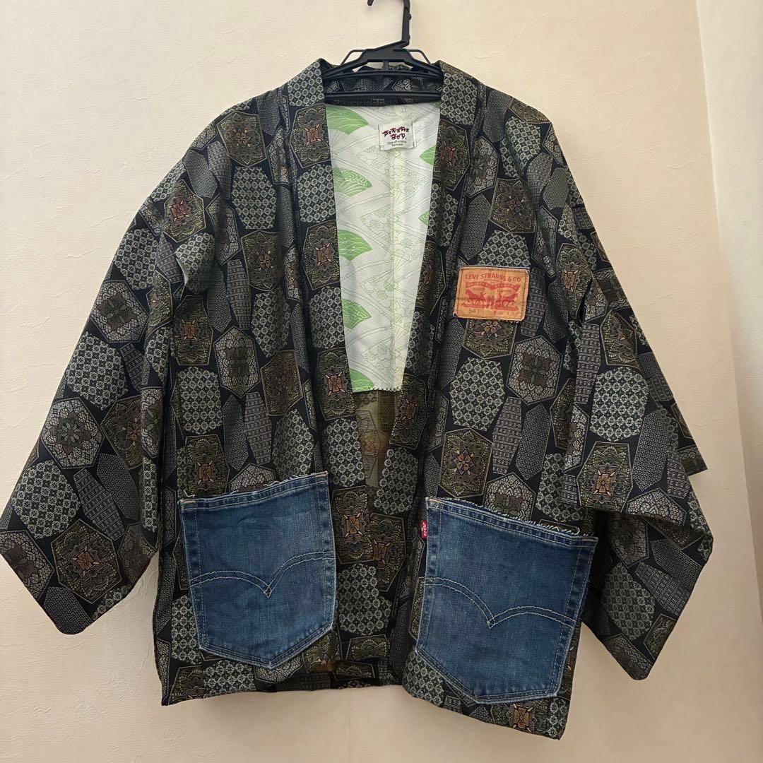 PANAMABOY Harajuku Remake Levi's Denim Kimono Haori Noragi Wagara Jacket Men's