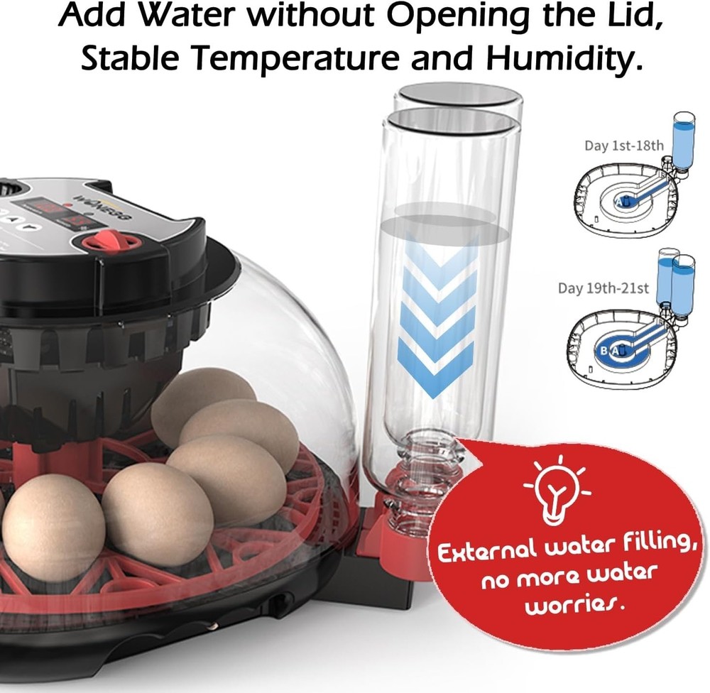 Smart Chicken Incubators for Hatching Eggs with Automatic Turner Small Poultr...