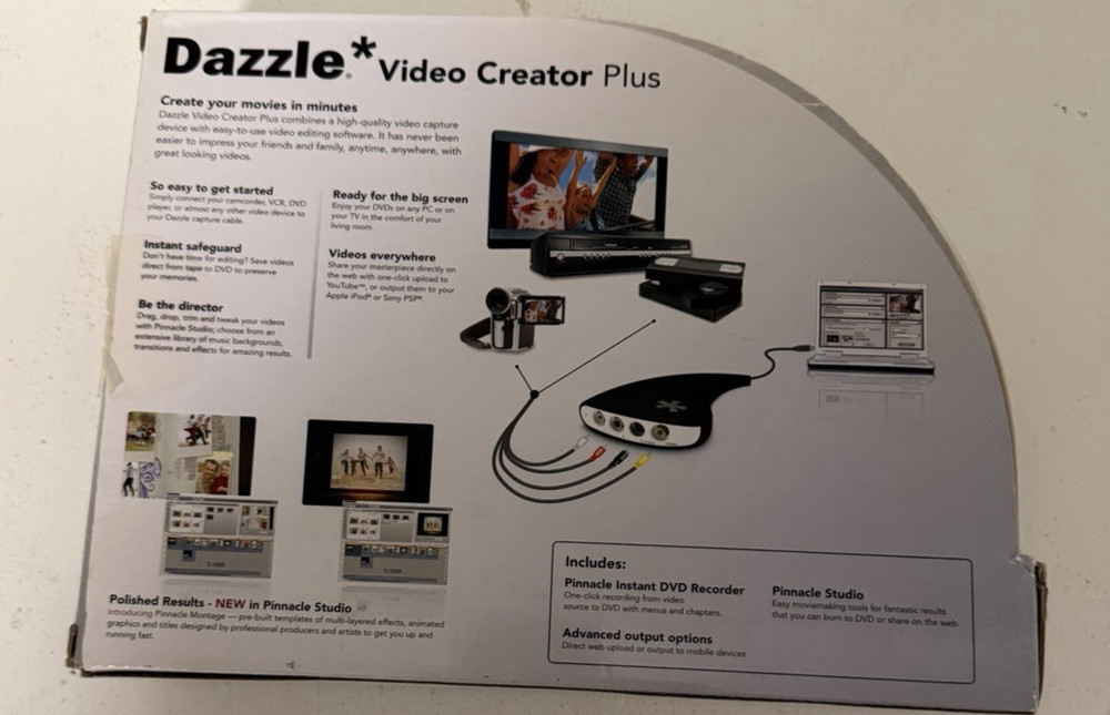 DAZZLE Video Creator Plus Convert & Enhance DVD Pinnacle Studio Software