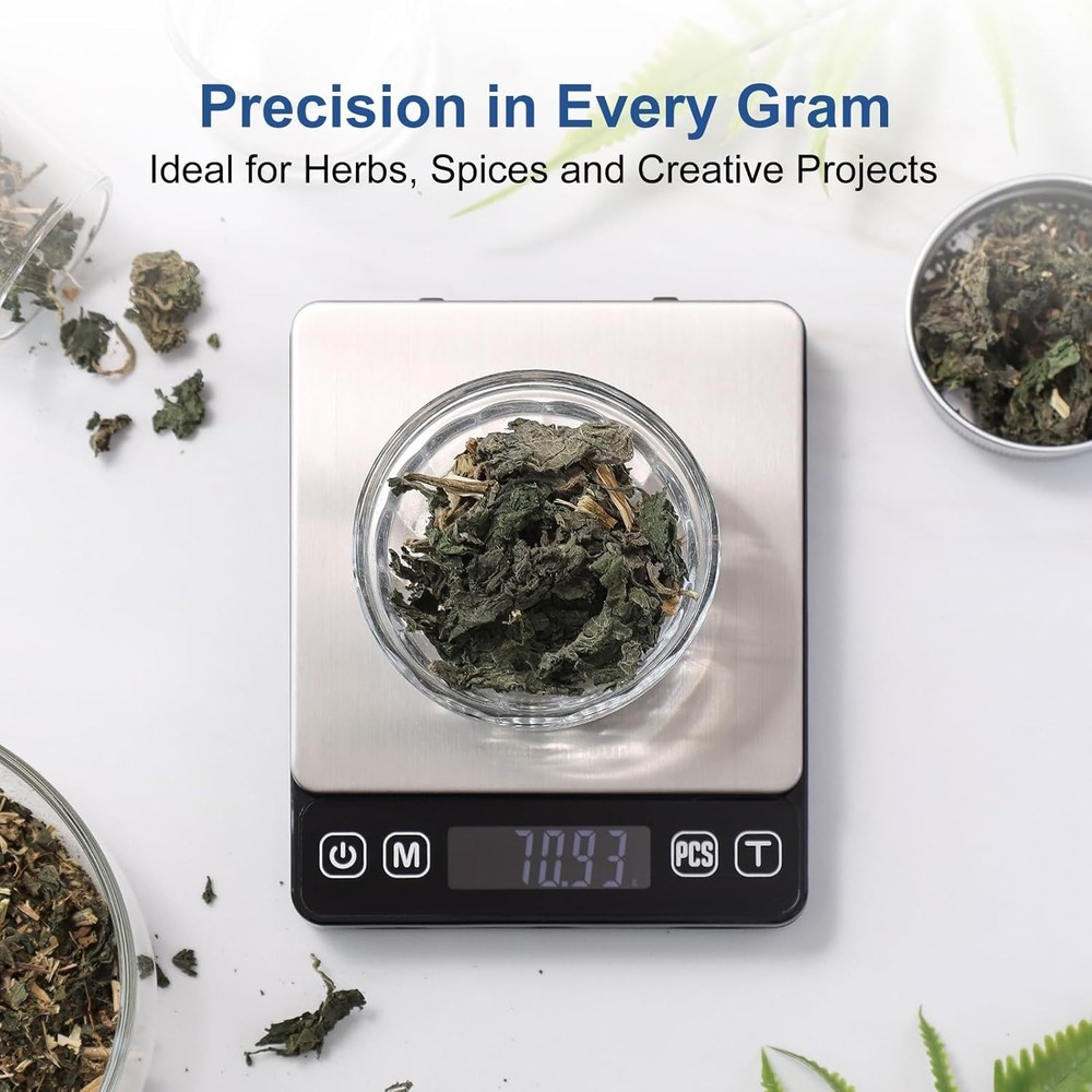 KitchenTour Digital Kitchen Scale - 500g/0.01g High Accuracy Precision Multif...