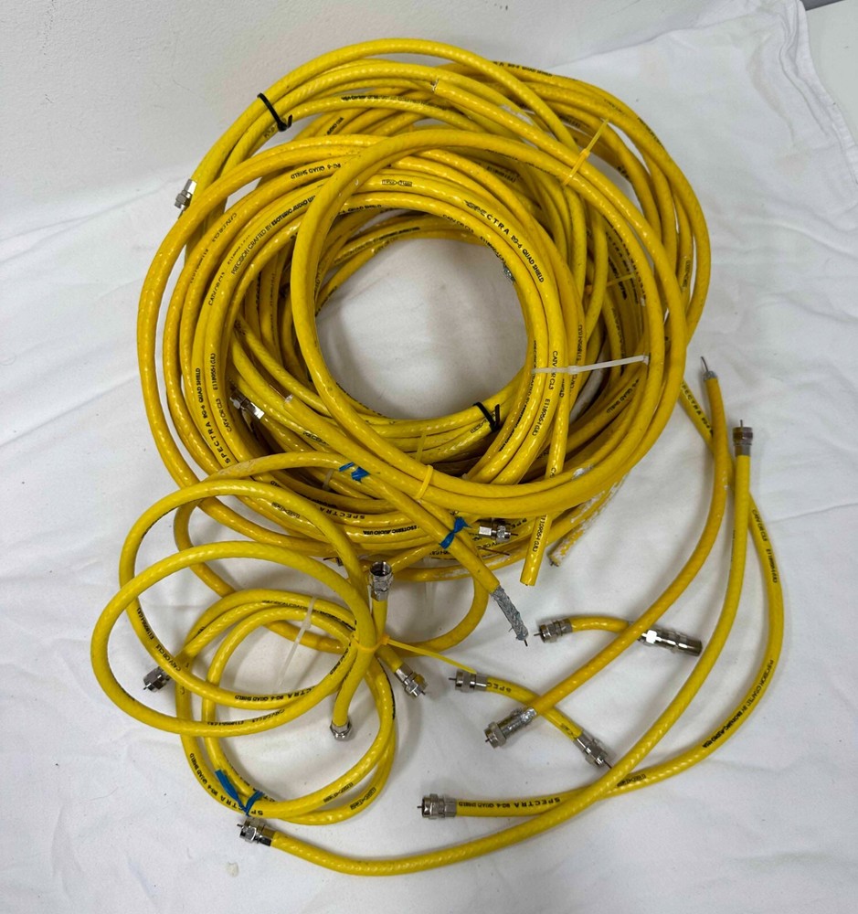 BULK RG6 QUAD SHIELD COAXIAL TV CCTV CABLE CATV PATCH YELLOW CABLE