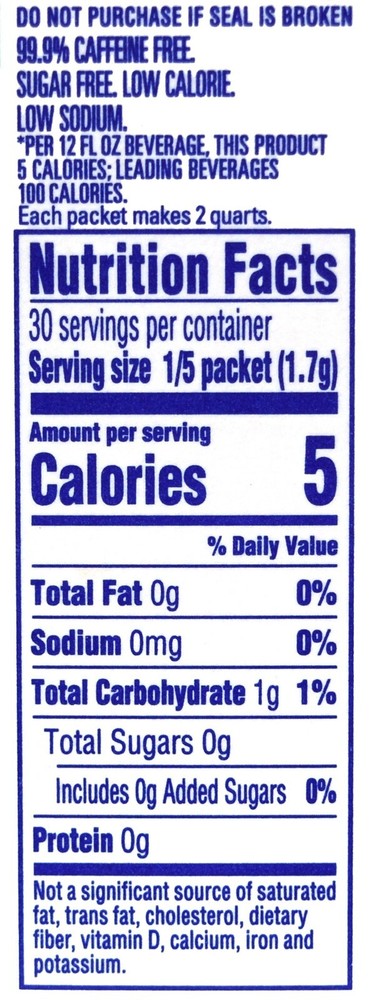 4 12-Quart Boxes Crystal Light Decaf Lemon Iced Tea Drink Mix