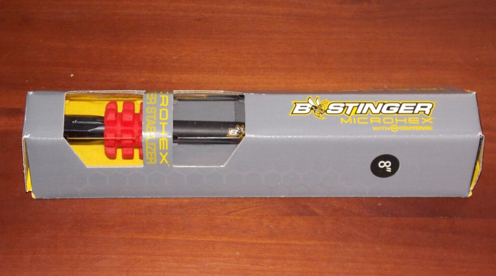 Bee Stinger MicroHex 8" Stabilizer in Matte Black w/Red - B Stinger