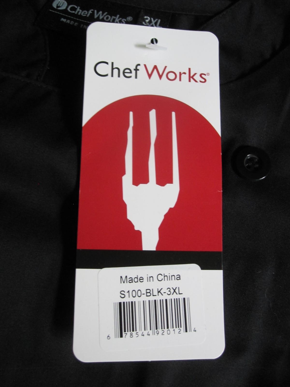Chef Works S100 Black Chef Shirt Top Size 3X New, Free Shipping