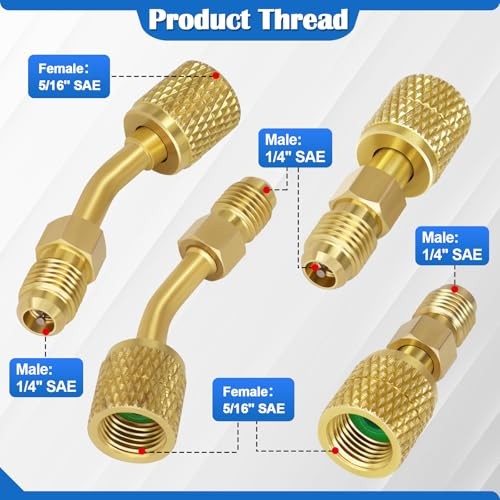 Mini Split Adapter, R410a Adapter Straight & Angled Charging Vacuum Port