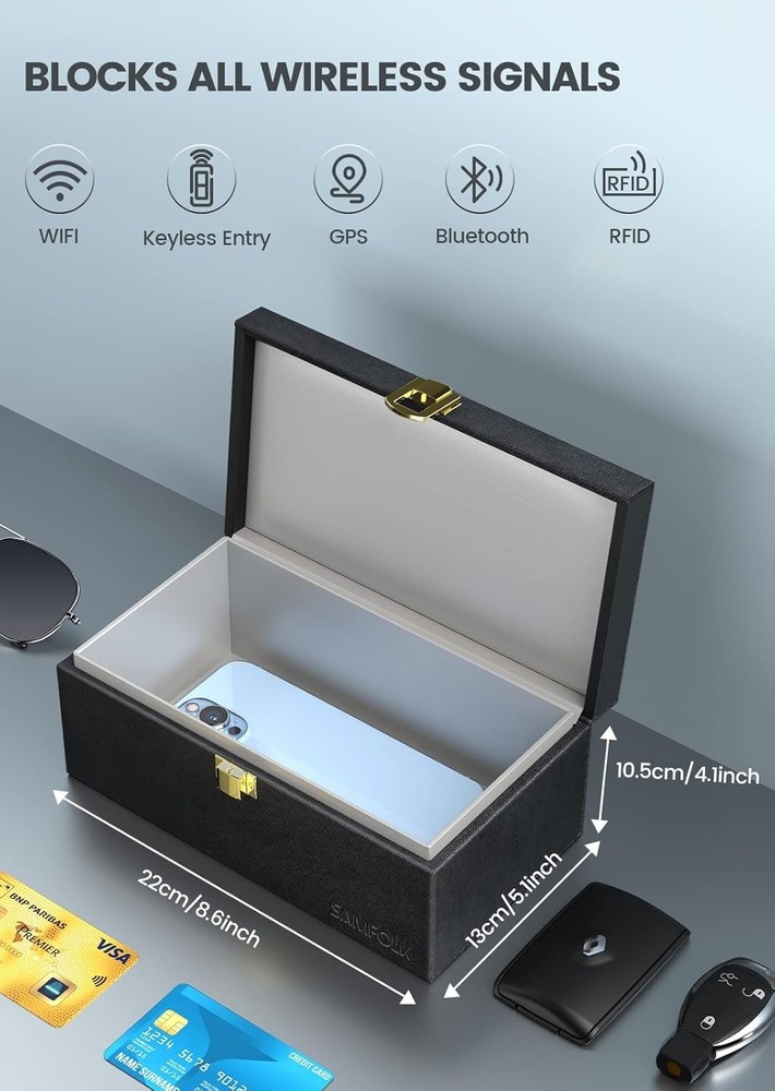 Elegant 2-Pack Faraday Box & Pouch - Secure Your Keyless Car Keys Effortlessly