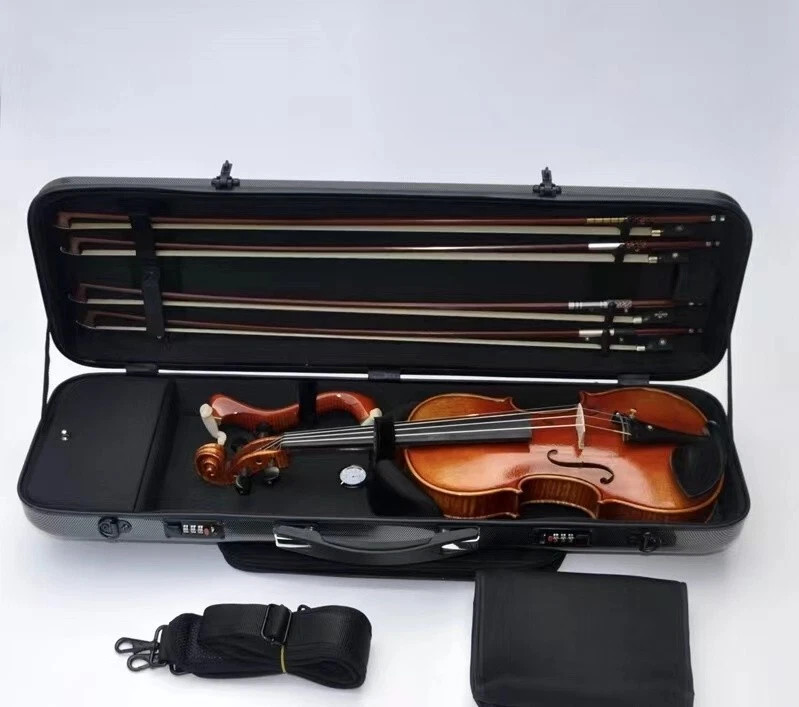 Good quality Rectangular carbon fiber 4/4 violin Case Code lock hard case music