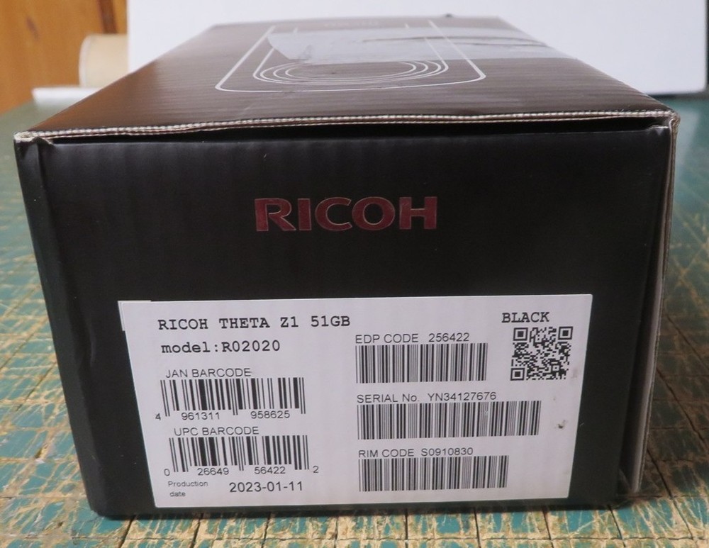 Ricoh Theta Z1 BOX & INSTRUCTIONS & QUICK START GUIDE ONLY