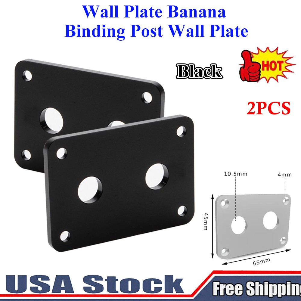 2PC Aluminum Banana Jack Socket Plate Binding Post & Speaker Panel Terminal Box