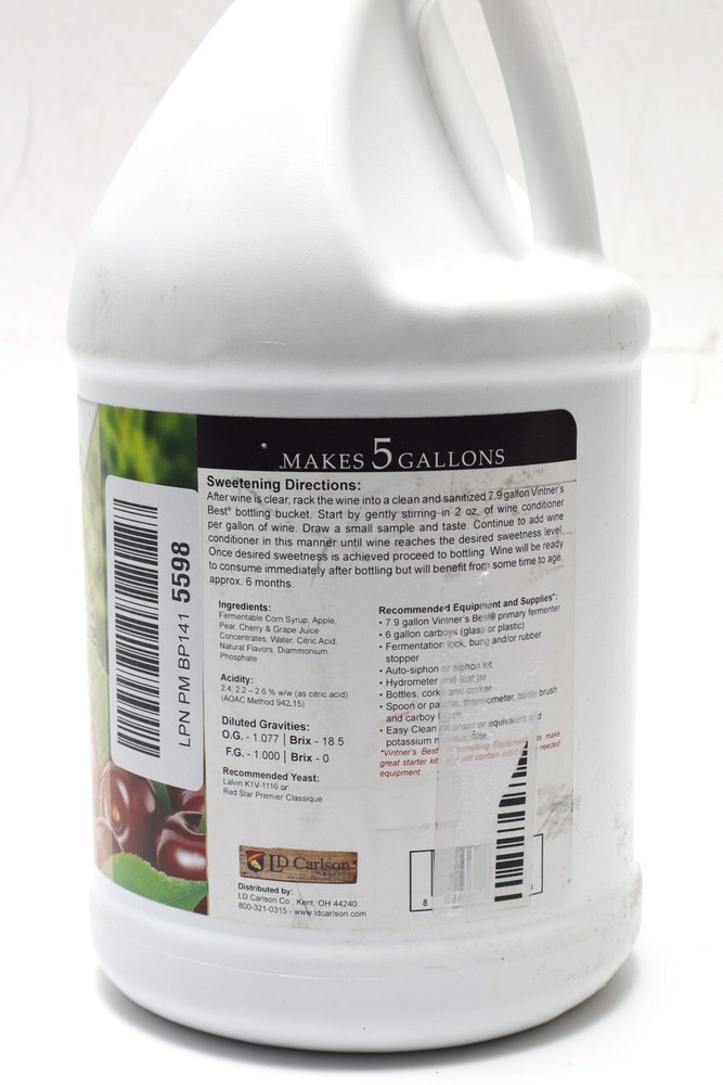 Vintners Best Fruit Wine Base, Cherry, 128 oz