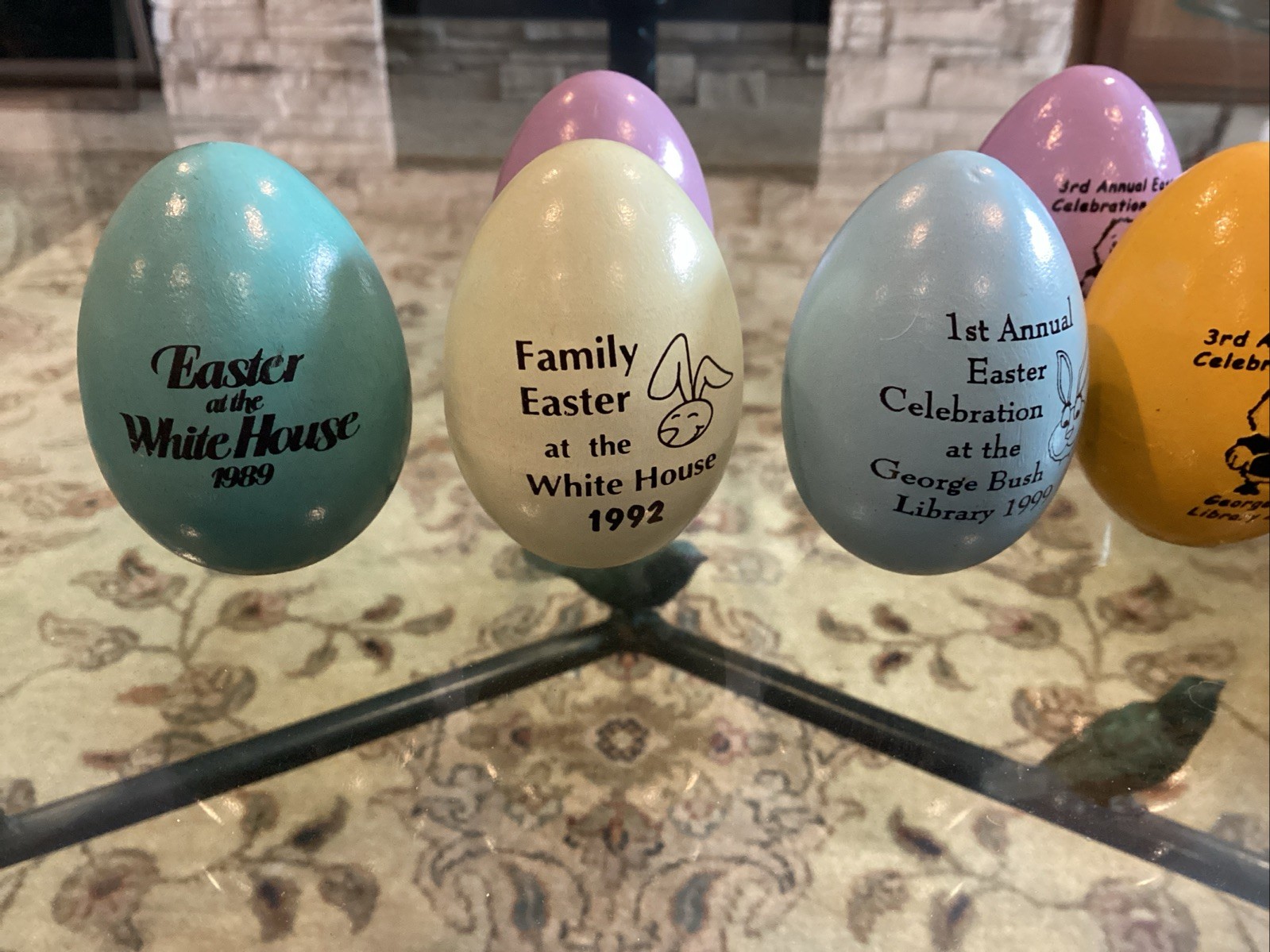 (7) George & Barbara Bush 3 White House Easter Eggs & 4 Bush Library See Listing