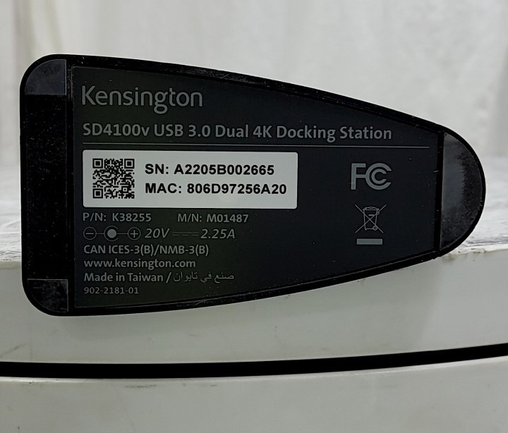 Kensington SD4100v K38055 Docking Station SEE NOTES