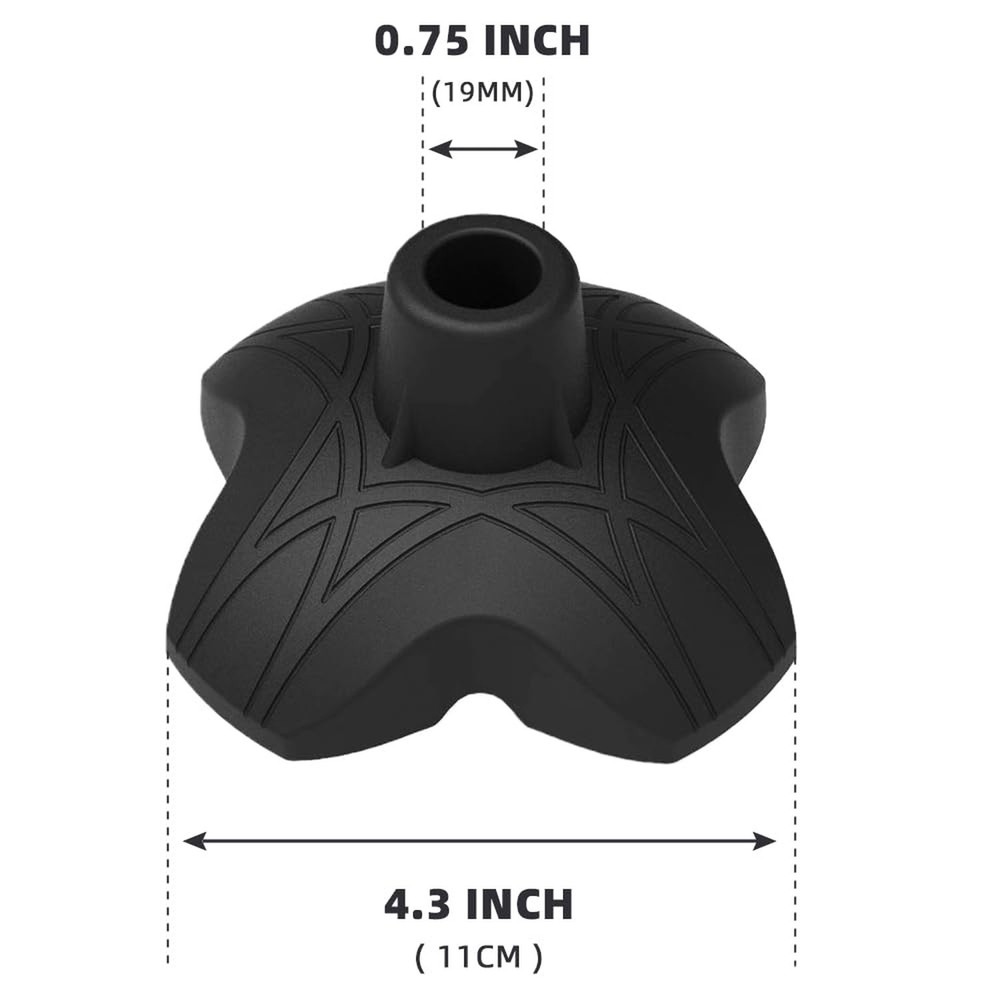 BeneCane Cane Tip - Self Standing Quad Base Replacement for Walking Cane,4 Pr...