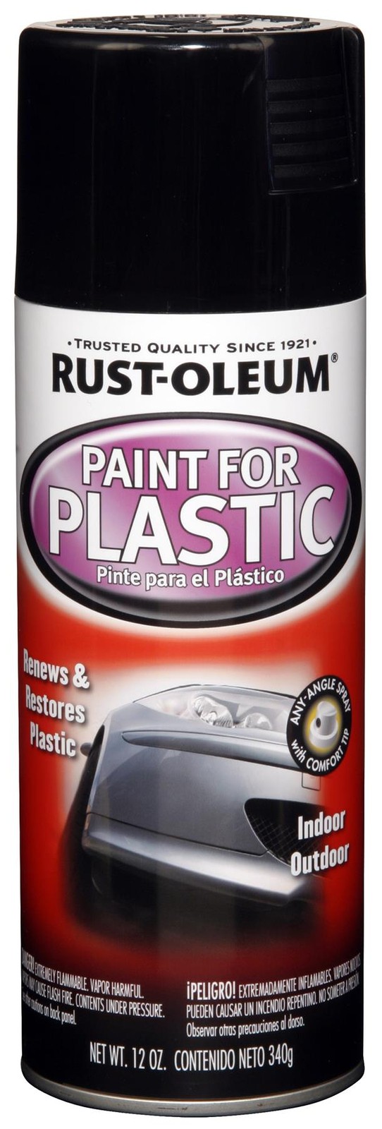 Rust-Oleum Automotive Paint for Plastics, Gloss Black, 12 Oz Spray - 248649