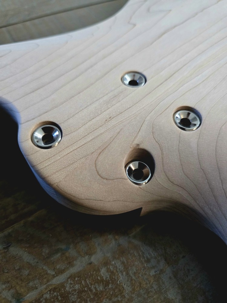 Guitar Body, Flamed White Oak on Maple