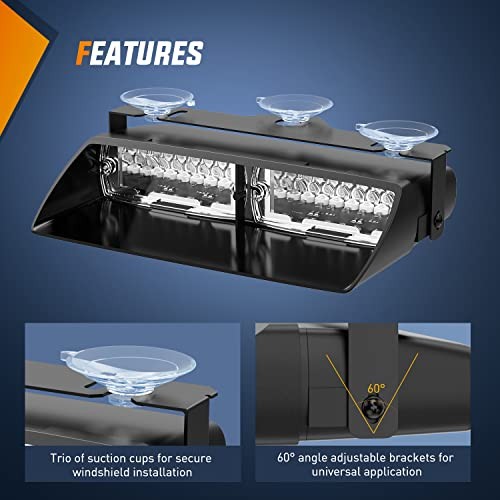 Emergency Strobe Lights Windshield Hazard Warning Safety Flash Light Green